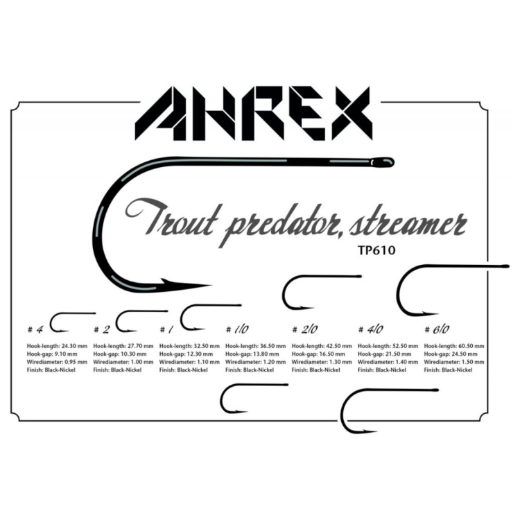 Ahrex Tp610 Trout Predator Streamer #6/0 Fly Tying Hooks